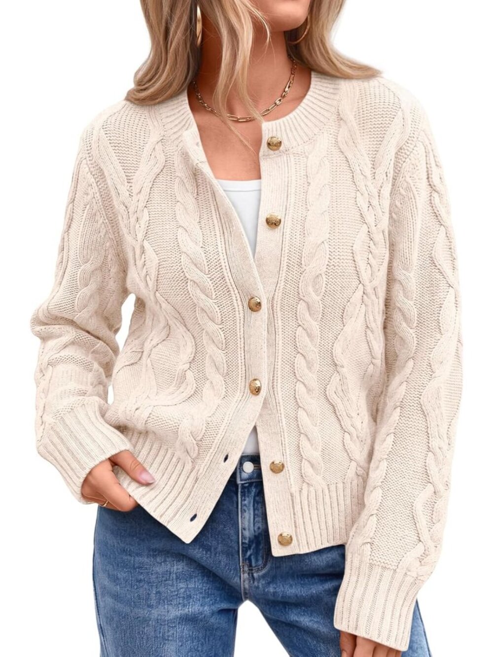 Timeless Cable Knit Women's Cardigan for Effortless Elegance